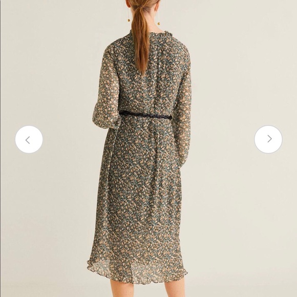 Mango floral print accordion pleat dress - 2 - Picture 2 of 6